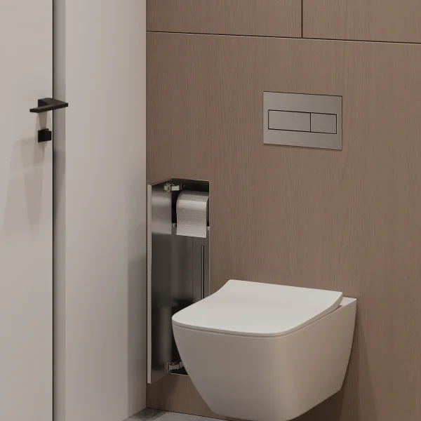 Вбудований тримач для туалетного паперу та йоржика